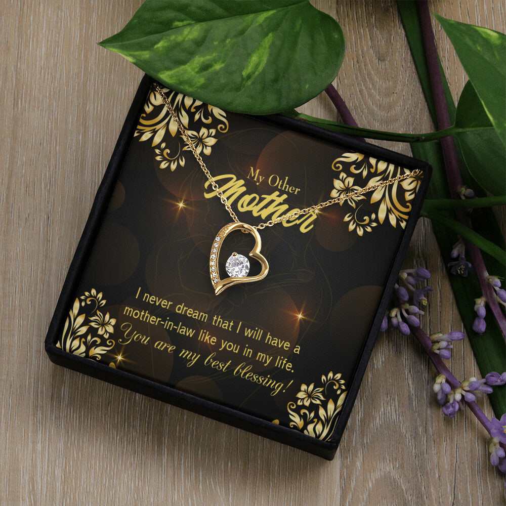 To Mother-in-Law You're My Blessing Forever Necklace w Message Card-Express Your Love Gifts