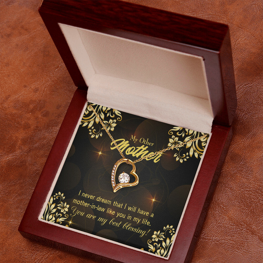 To Mother-in-Law You're My Blessing Forever Necklace w Message Card-Express Your Love Gifts