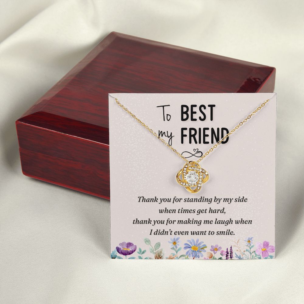 To My Best Friend Thank you Infinity Knot Necklace Message Card-Express Your Love Gifts