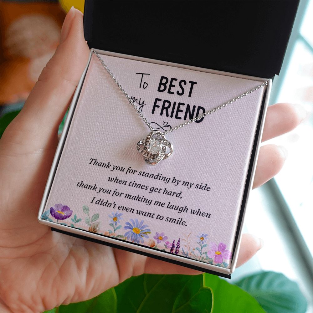 To My Best Friend Thank you Infinity Knot Necklace Message Card-Express Your Love Gifts