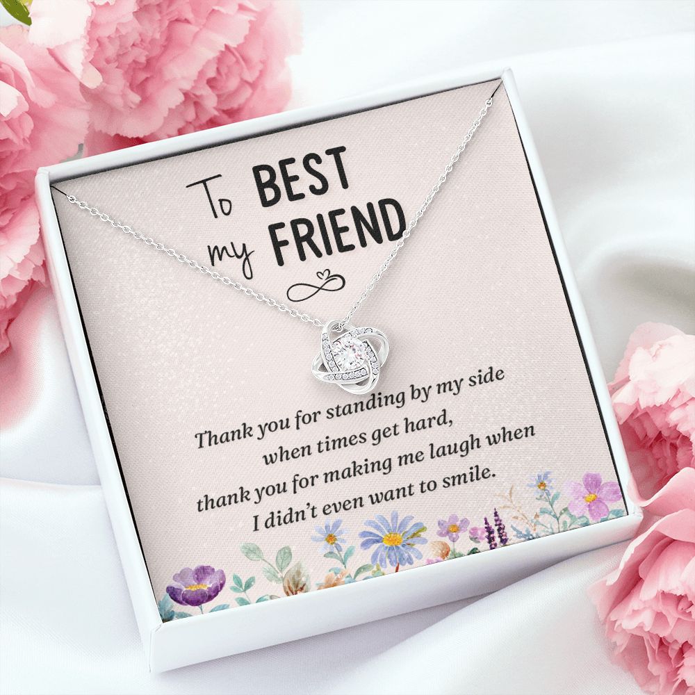 To My Best Friend Thank you Infinity Knot Necklace Message Card-Express Your Love Gifts