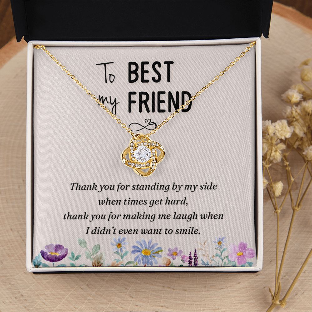 To My Best Friend Thank you Infinity Knot Necklace Message Card-Express Your Love Gifts