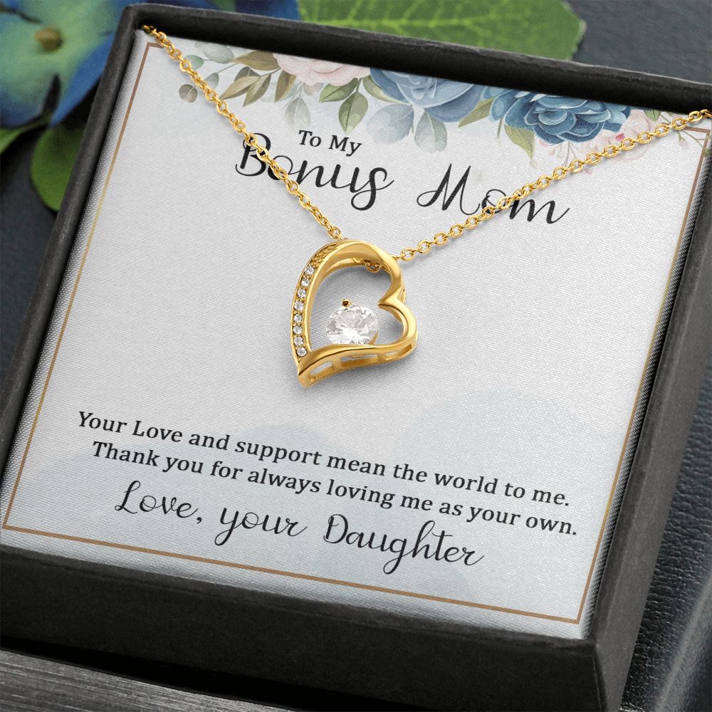 To My Bonus Mom Forever Necklace w Message Card-Express Your Love Gifts