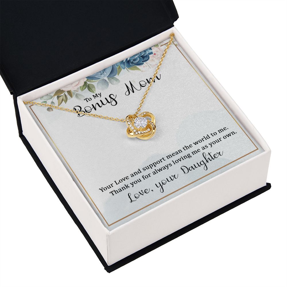 To My Bonus Mom Infinity Knot Necklace Message Card-Express Your Love Gifts