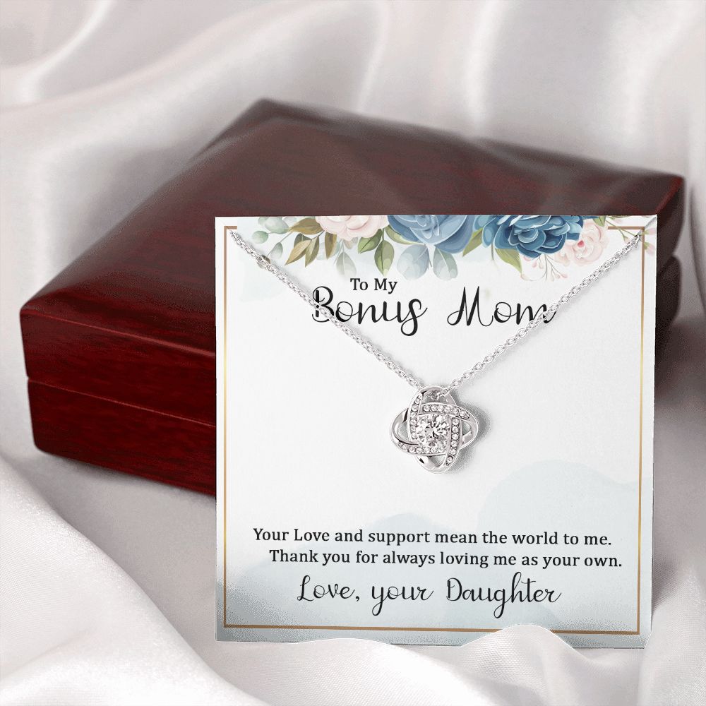 To My Bonus Mom Infinity Knot Necklace Message Card-Express Your Love Gifts