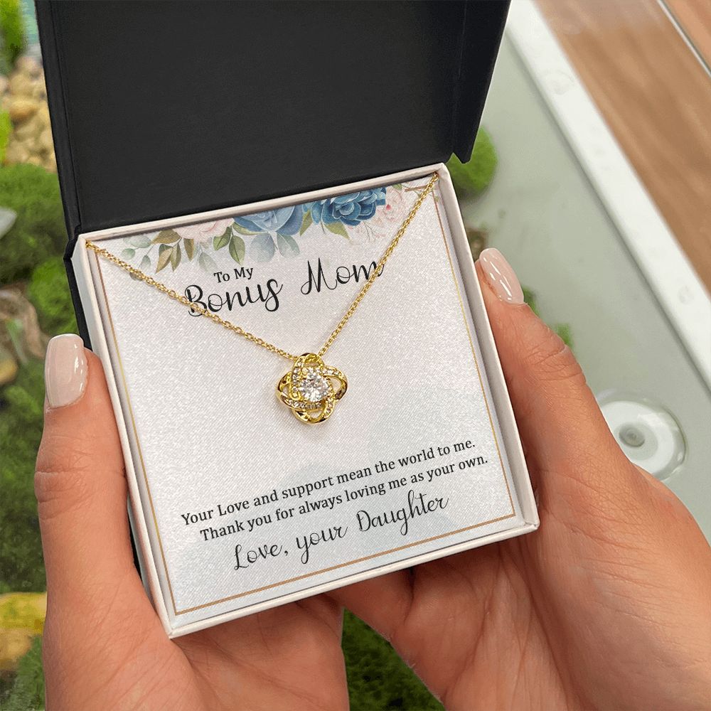 To My Bonus Mom Infinity Knot Necklace Message Card-Express Your Love Gifts