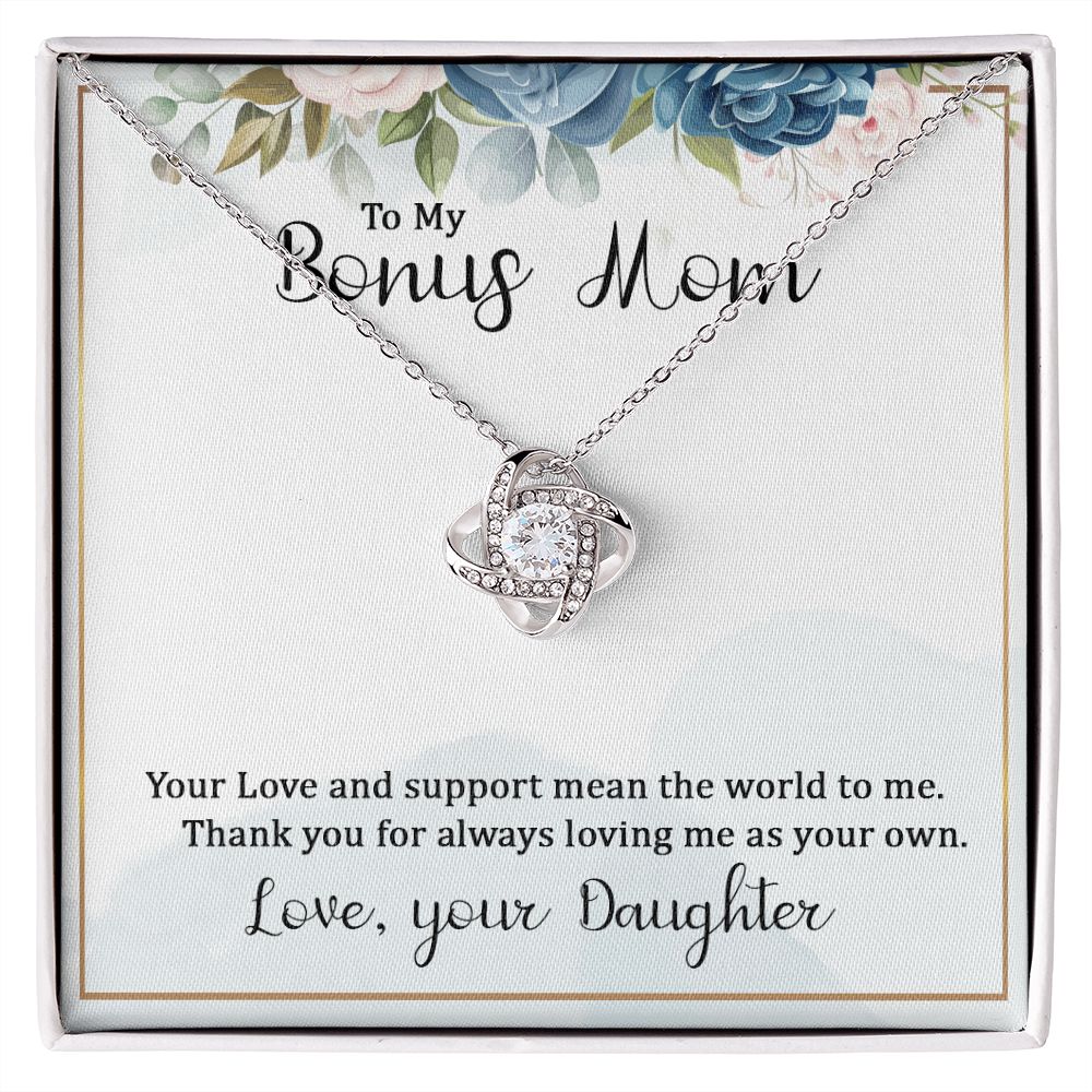 To My Bonus Mom Infinity Knot Necklace Message Card-Express Your Love Gifts