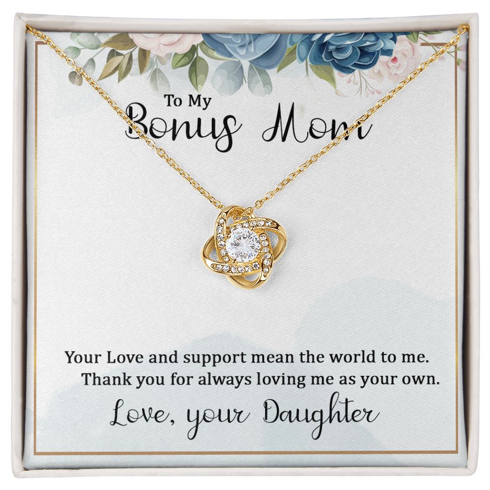 To My Bonus Mom Infinity Knot Necklace Message Card-Express Your Love Gifts