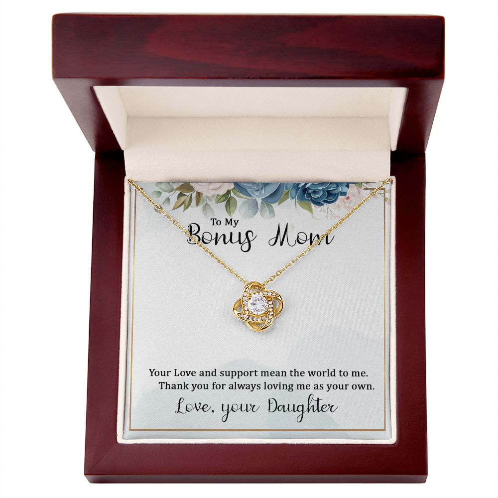 To My Bonus Mom Infinity Knot Necklace Message Card-Express Your Love Gifts