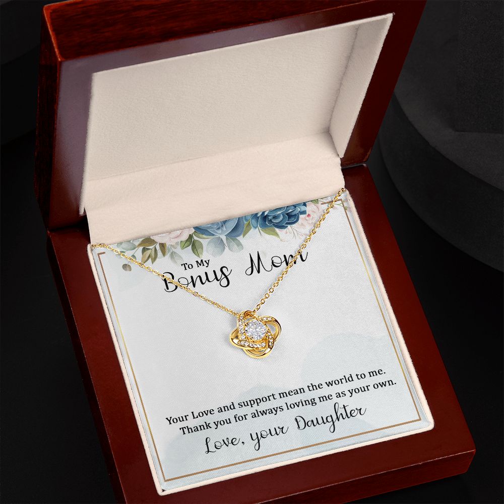 To My Bonus Mom Infinity Knot Necklace Message Card-Express Your Love Gifts