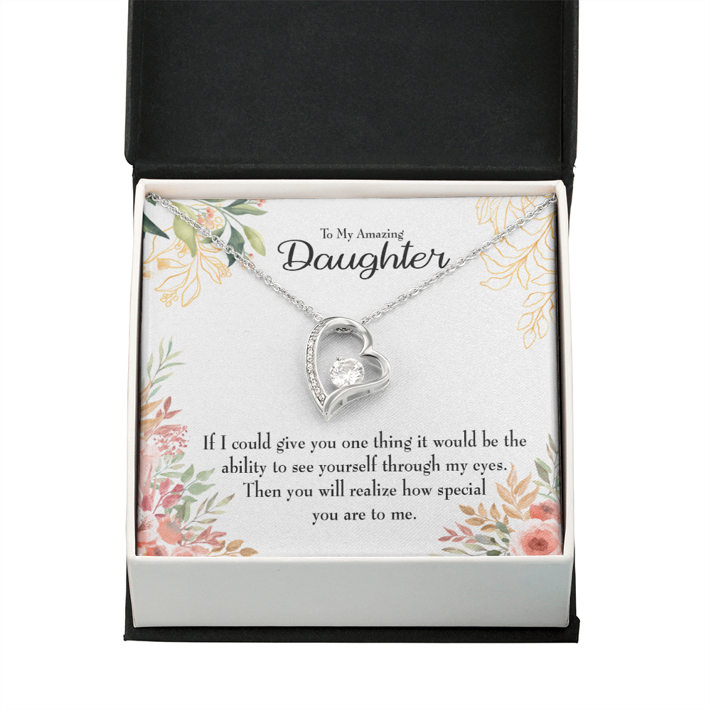 To My Daughter Ability to See Yourself Forever Necklace w Message Card-Express Your Love Gifts