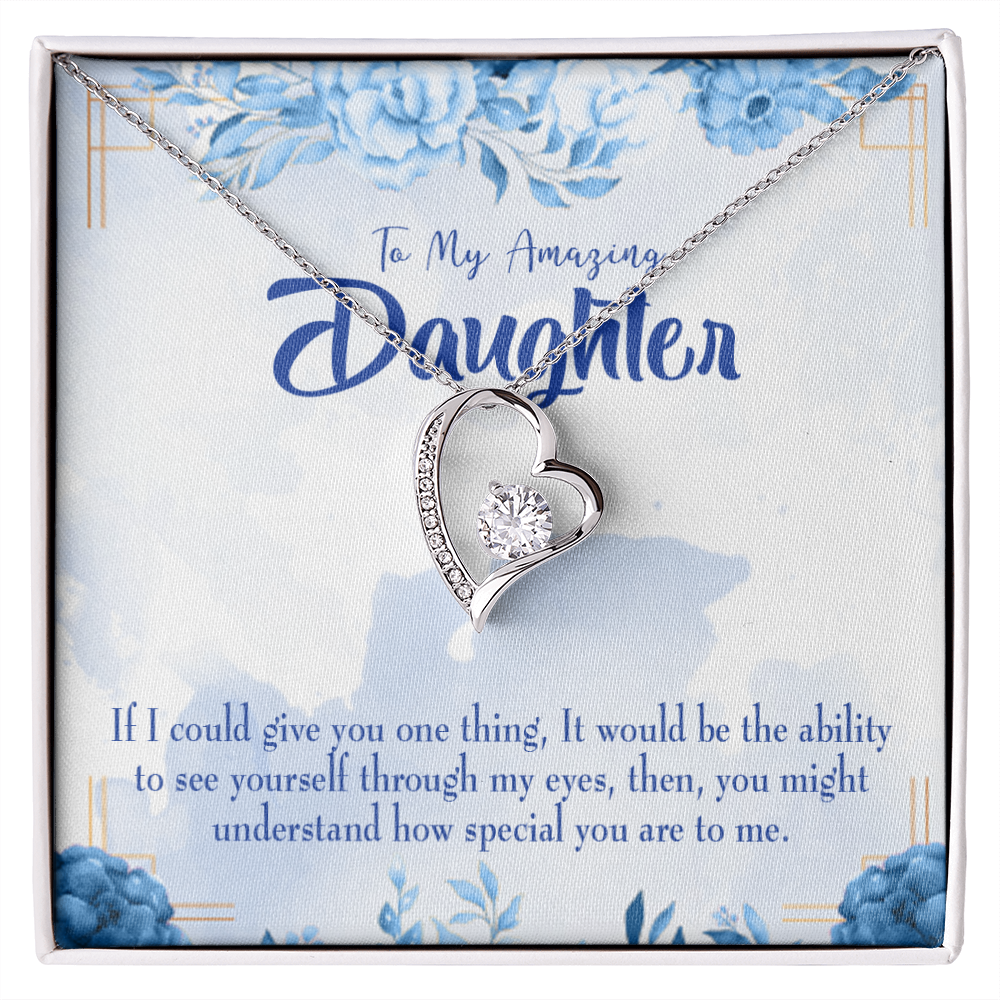 To My Daughter Ability to See Yourself Forever Necklace w Message Card-Express Your Love Gifts