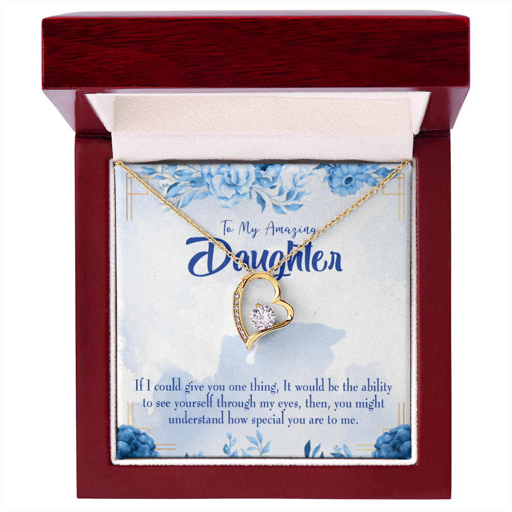 To My Daughter Ability to See Yourself Forever Necklace w Message Card-Express Your Love Gifts