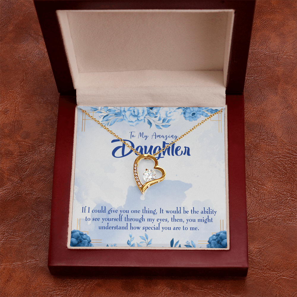 To My Daughter Ability to See Yourself Forever Necklace w Message Card-Express Your Love Gifts