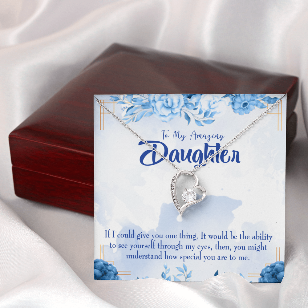 To My Daughter Ability to See Yourself Forever Necklace w Message Card-Express Your Love Gifts