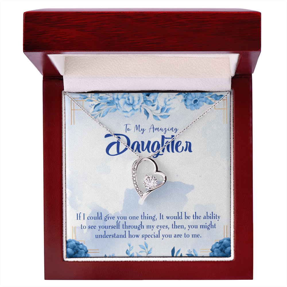 To My Daughter Ability to See Yourself Forever Necklace w Message Card-Express Your Love Gifts