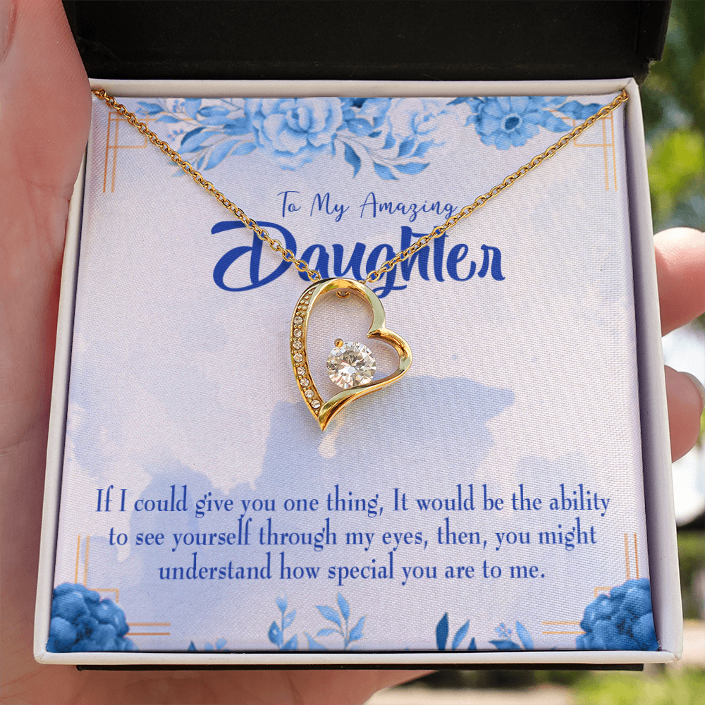 To My Daughter Ability to See Yourself Forever Necklace w Message Card-Express Your Love Gifts