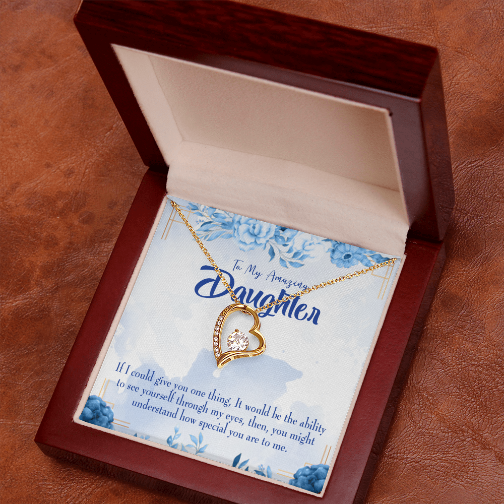 To My Daughter Ability to See Yourself Forever Necklace w Message Card-Express Your Love Gifts