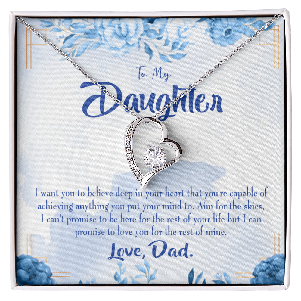 To My Daughter Aim For the Skies From Dad Forever Necklace w Message Card-Express Your Love Gifts