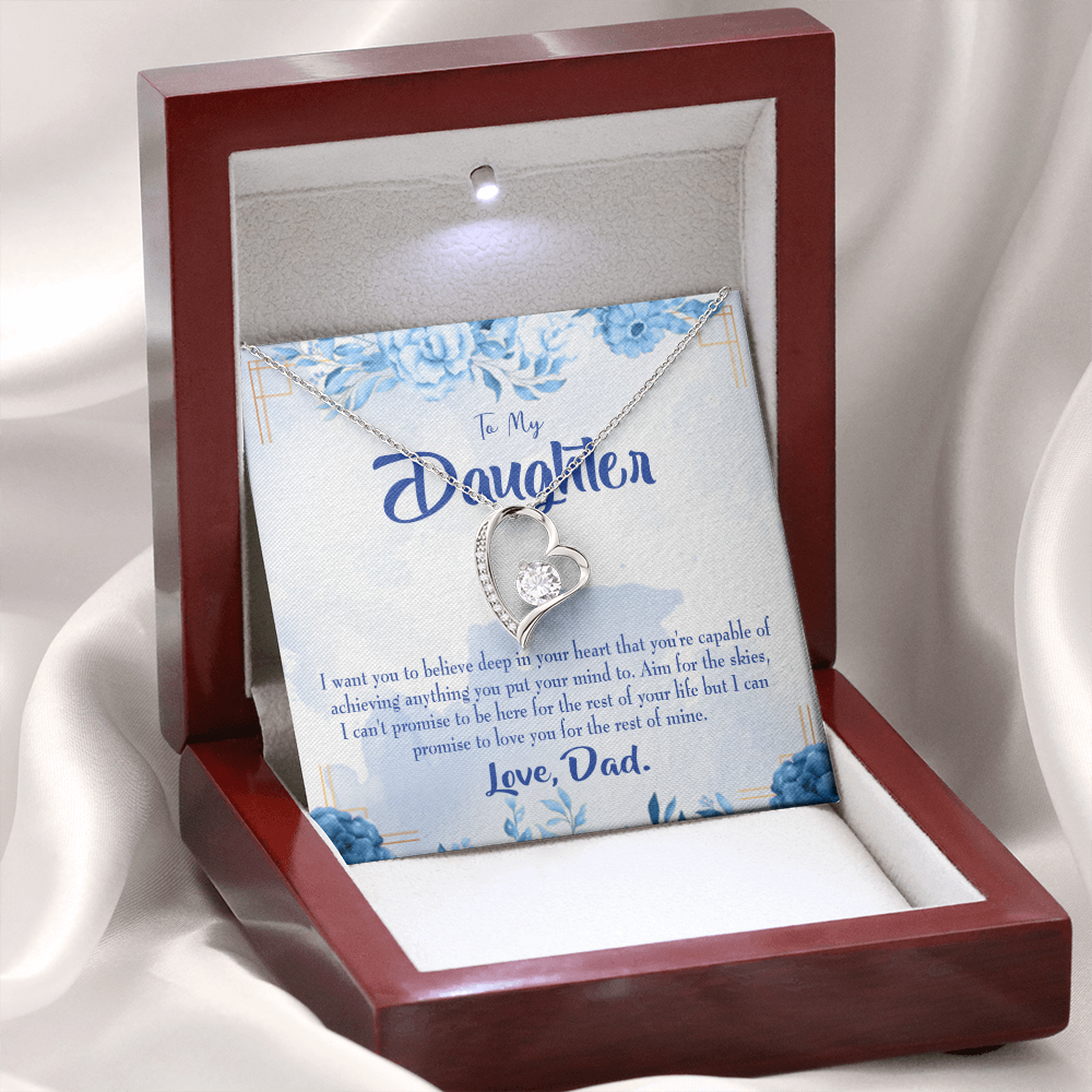 To My Daughter Aim For the Skies From Dad Forever Necklace w Message Card-Express Your Love Gifts