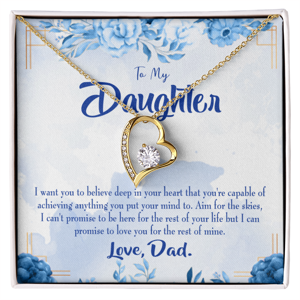 To My Daughter Aim For the Skies From Dad Forever Necklace w Message Card-Express Your Love Gifts