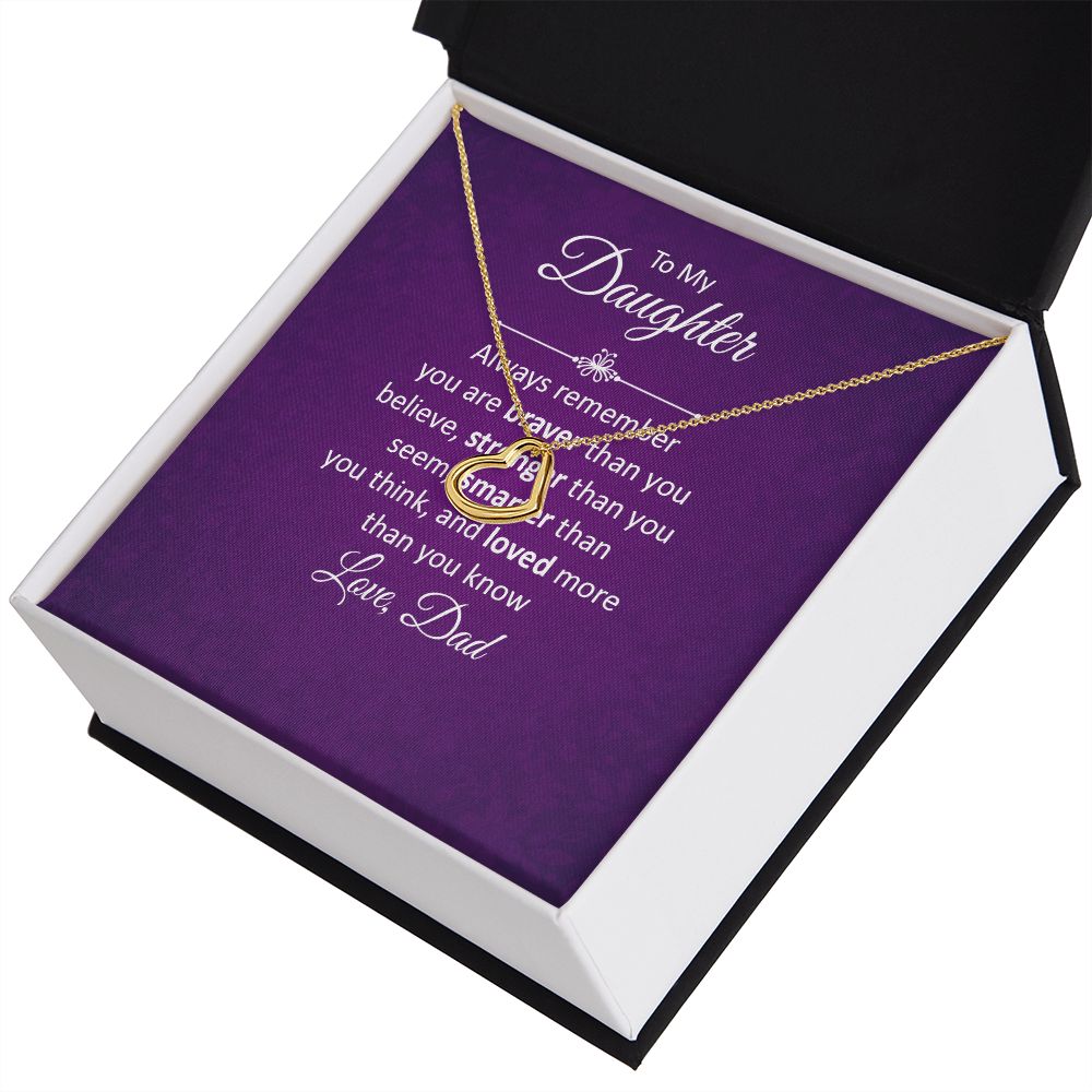 To My Daughter Always Remember Delicate Heart Necklace-Express Your Love Gifts