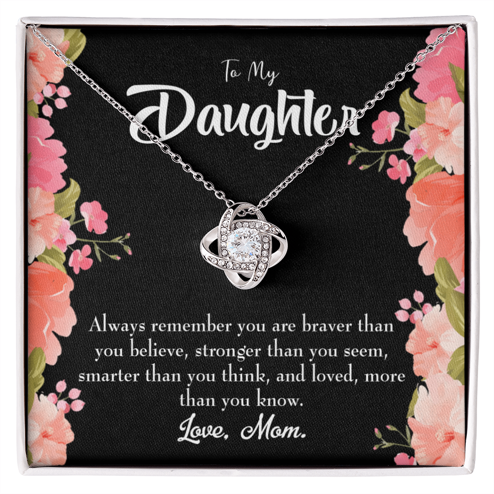 To My Daughter Always Remember From Mom Always Infinity Knot Necklace Message Card-Express Your Love Gifts