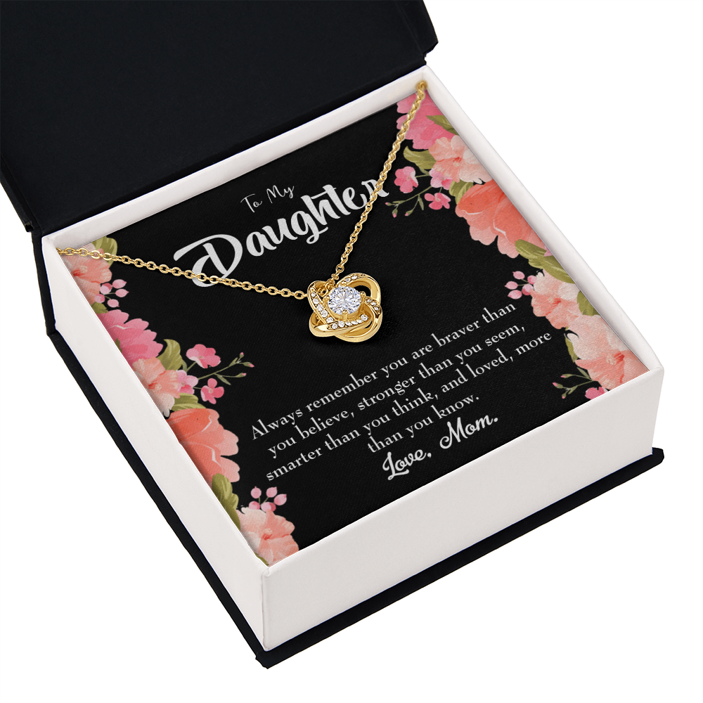 To My Daughter Always Remember From Mom Always Infinity Knot Necklace Message Card-Express Your Love Gifts