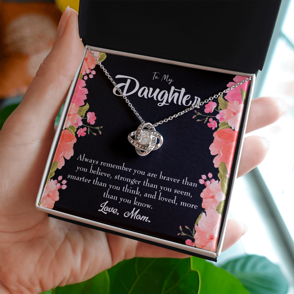 To My Daughter Always Remember From Mom Always Infinity Knot Necklace Message Card-Express Your Love Gifts