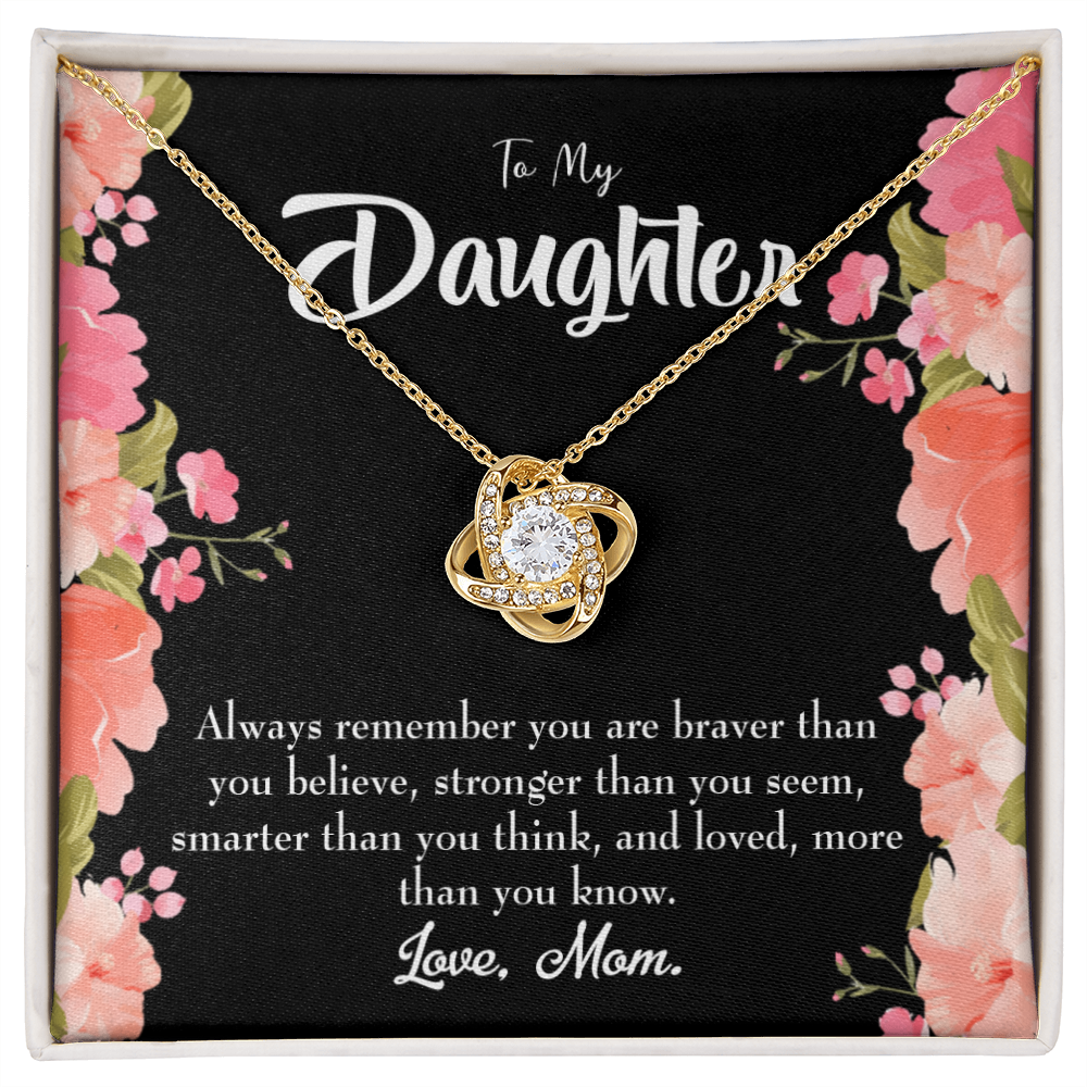 To My Daughter Always Remember From Mom Always Infinity Knot Necklace Message Card-Express Your Love Gifts