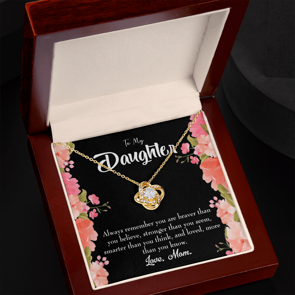 To My Daughter Always Remember From Mom Always Infinity Knot Necklace Message Card-Express Your Love Gifts