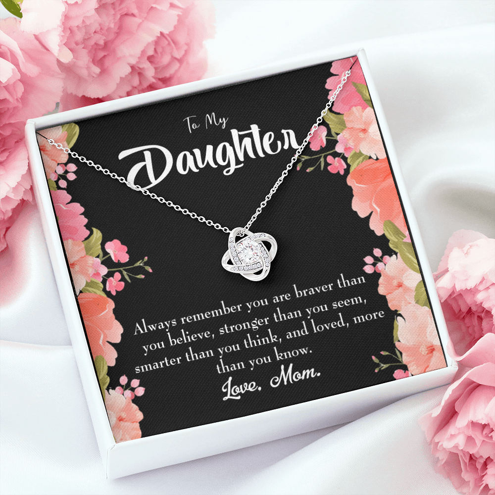 To My Daughter Always Remember From Mom Always Infinity Knot Necklace Message Card-Express Your Love Gifts