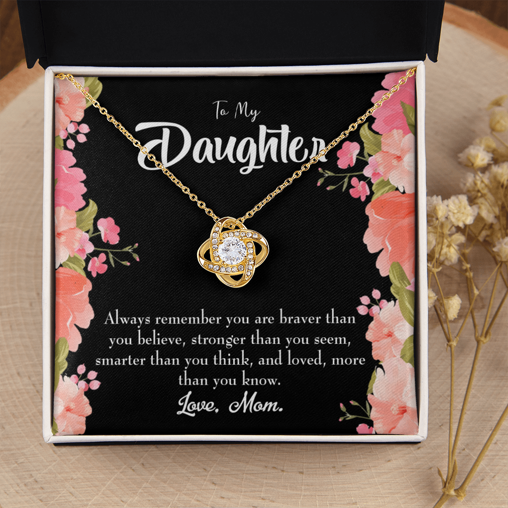 To My Daughter Always Remember From Mom Always Infinity Knot Necklace Message Card-Express Your Love Gifts