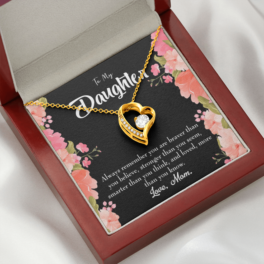 To My Daughter Always Remember From Mom Forever Necklace w Message Card-Express Your Love Gifts