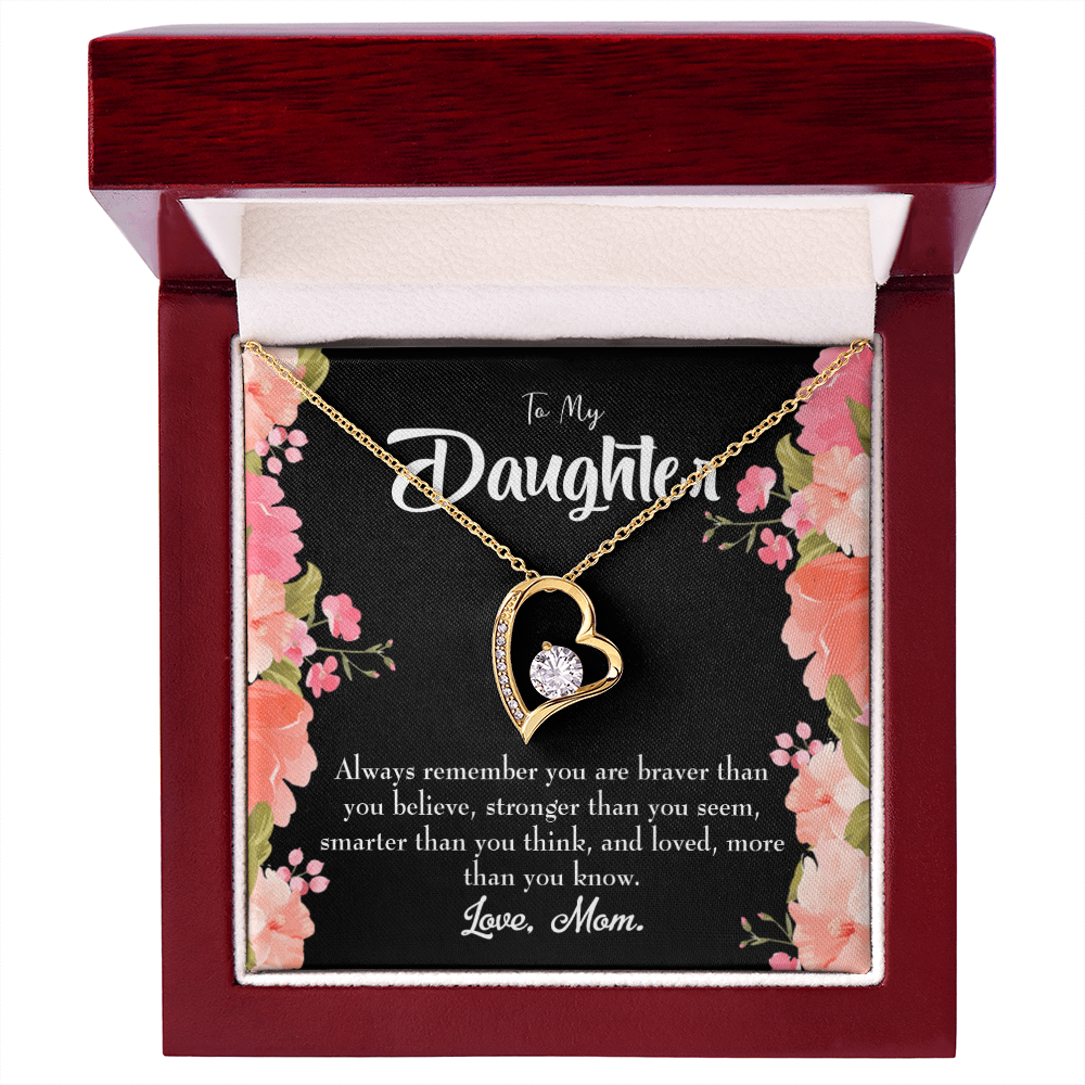 To My Daughter Always Remember From Mom Forever Necklace w Message Card-Express Your Love Gifts