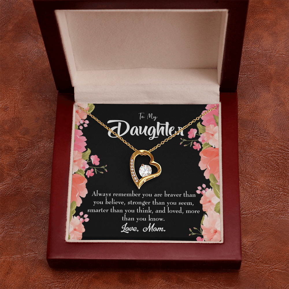 To My Daughter Always Remember From Mom Forever Necklace w Message Card-Express Your Love Gifts