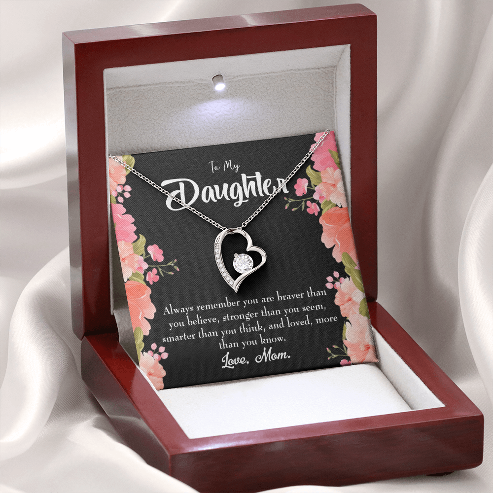 To My Daughter Always Remember From Mom Forever Necklace w Message Card-Express Your Love Gifts