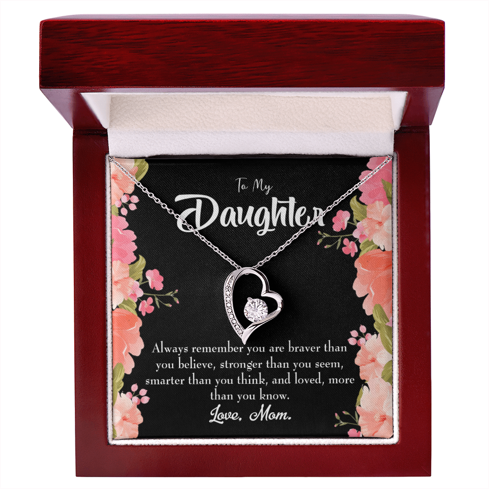 To My Daughter Always Remember From Mom Forever Necklace w Message Card-Express Your Love Gifts