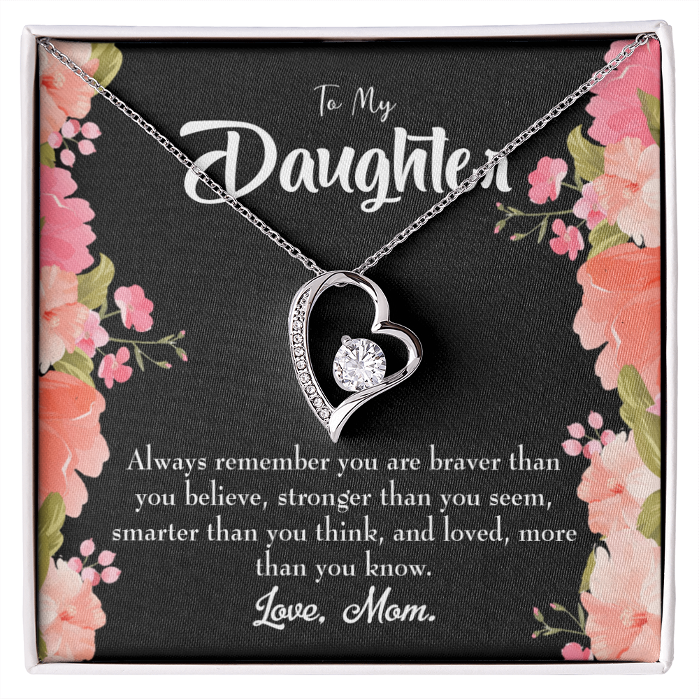 To My Daughter Always Remember From Mom Forever Necklace w Message Card-Express Your Love Gifts