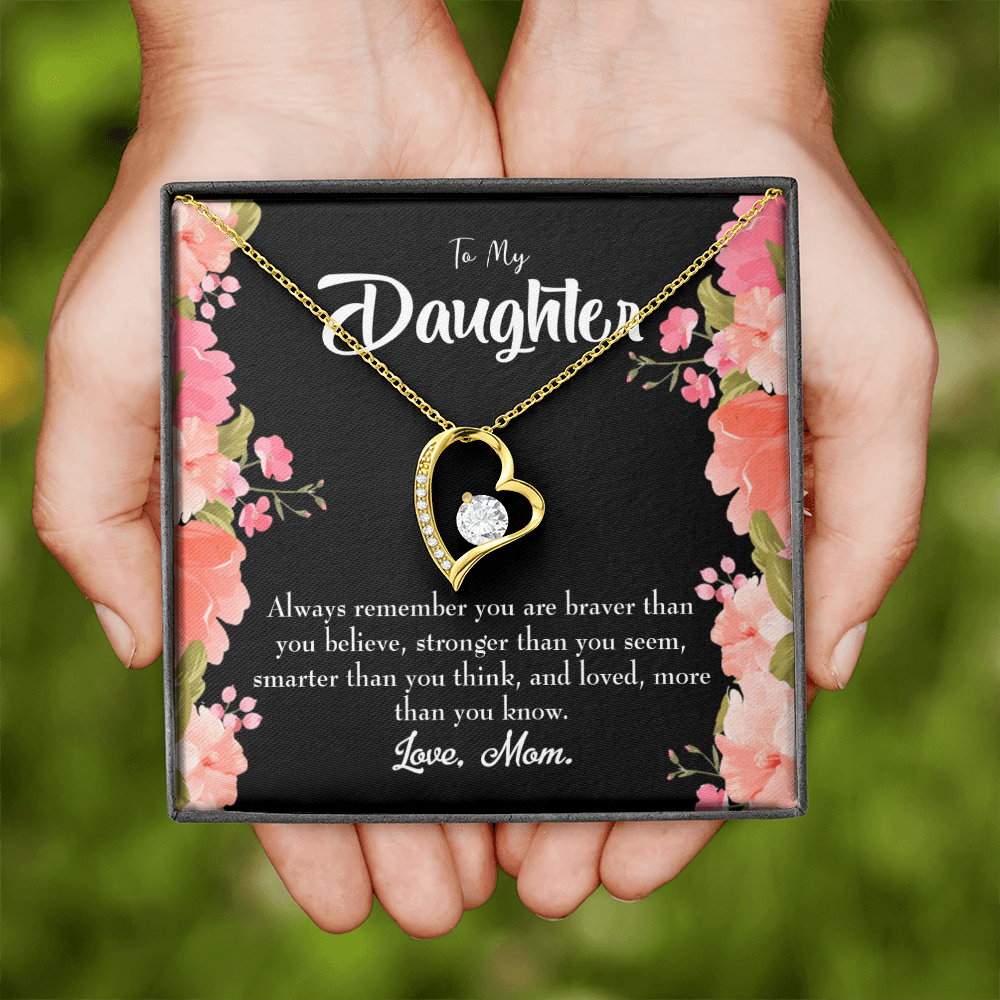 To My Daughter Always Remember From Mom Forever Necklace w Message Card-Express Your Love Gifts