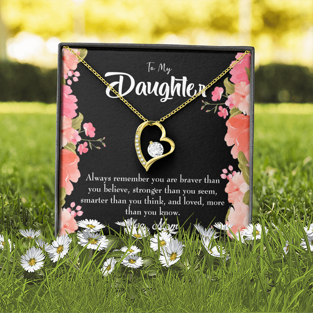 To My Daughter Always Remember From Mom Forever Necklace w Message Card-Express Your Love Gifts