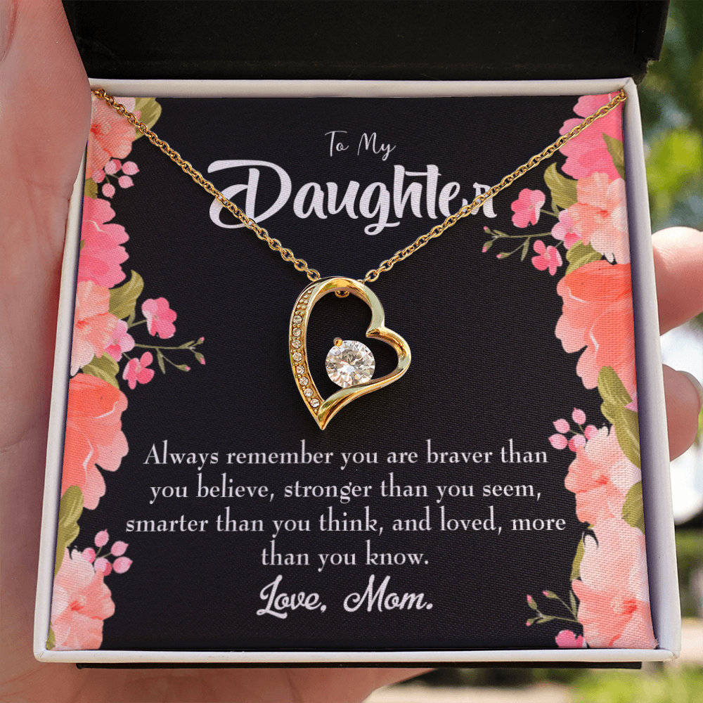 To My Daughter Always Remember From Mom Forever Necklace w Message Card-Express Your Love Gifts