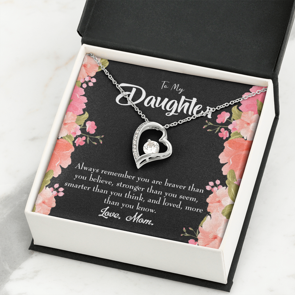 To My Daughter Always Remember From Mom Forever Necklace w Message Card-Express Your Love Gifts