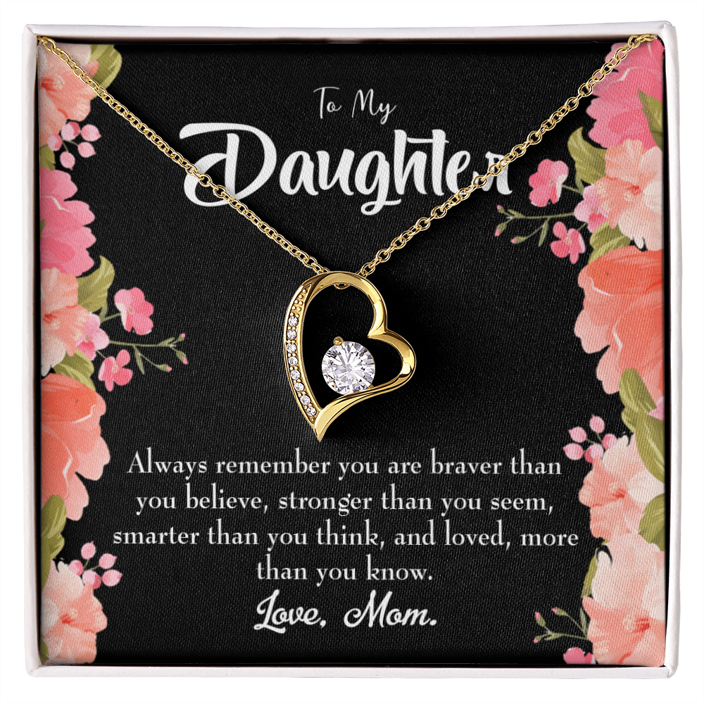 To My Daughter Always Remember From Mom Forever Necklace w Message Card-Express Your Love Gifts