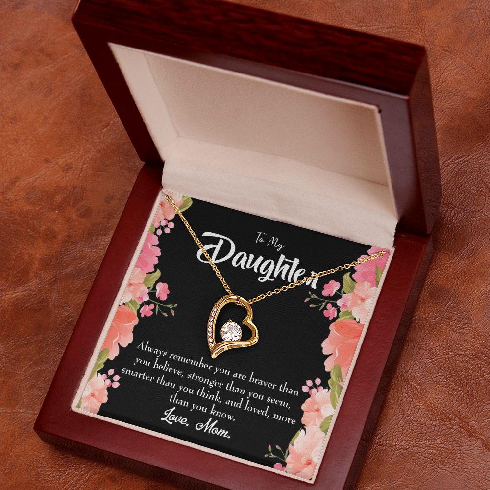 To My Daughter Always Remember From Mom Forever Necklace w Message Card-Express Your Love Gifts