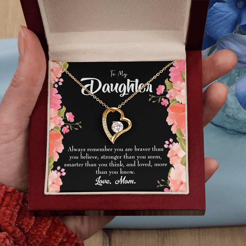 To My Daughter Always Remember From Mom Forever Necklace w Message Card-Express Your Love Gifts