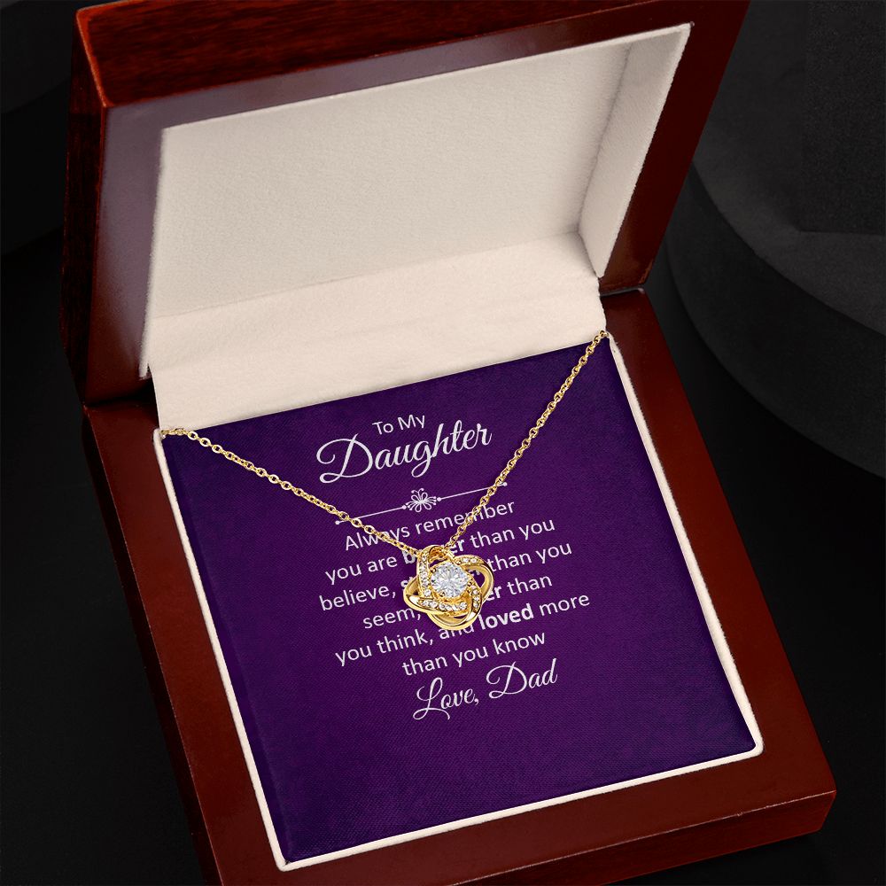 To My Daughter Always Remember Infinity Knot Necklace Message Card-Express Your Love Gifts