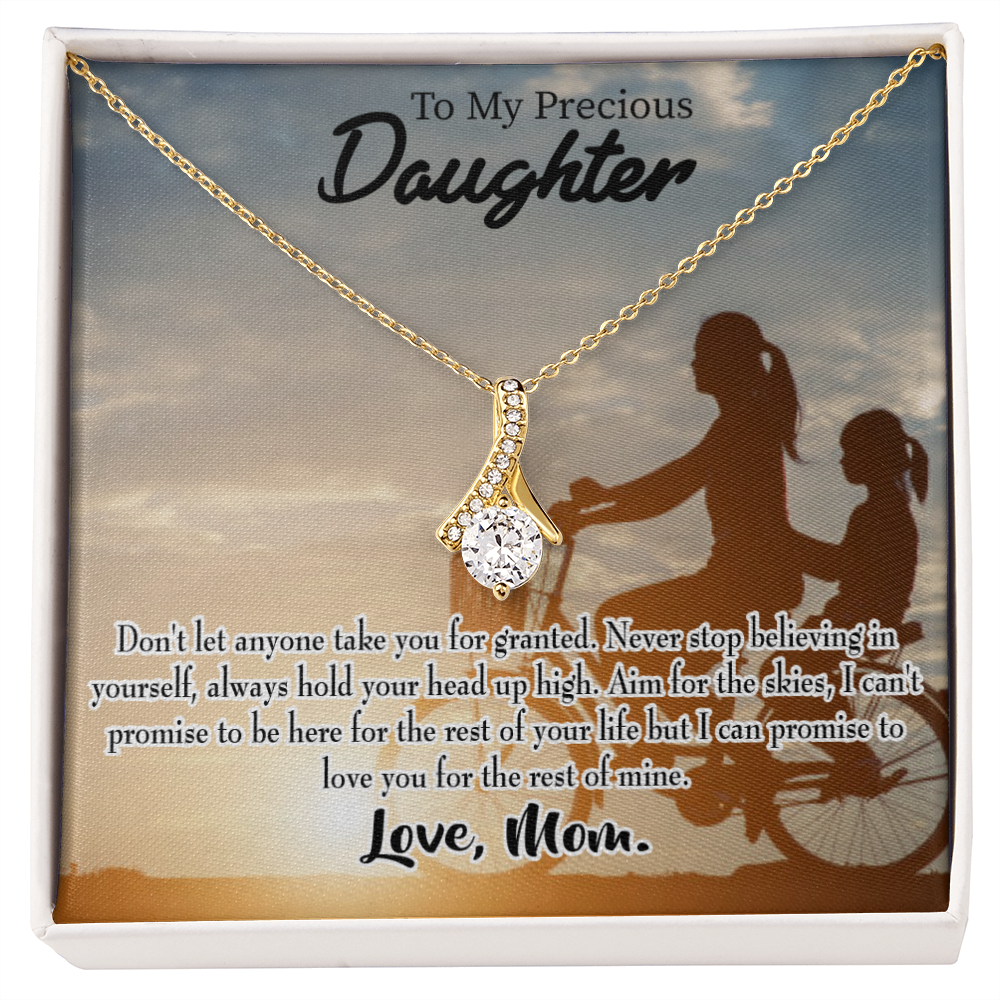 To My Daughter Always There For You From Mom Alluring Ribbon Necklace Message Card-Express Your Love Gifts