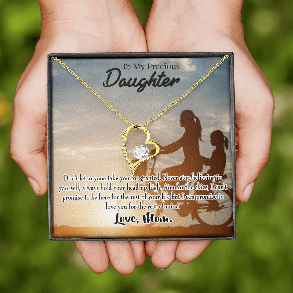 To My Daughter Always There for You From Mom Forever Necklace w Message Card-Express Your Love Gifts