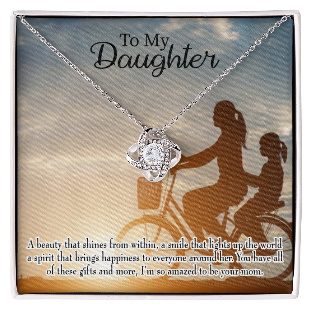 To My Daughter Amazed to Be Your Mom Infinity Knot Necklace Message Card-Express Your Love Gifts